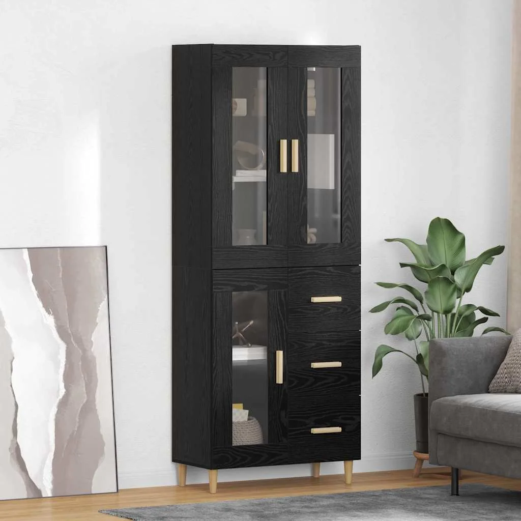 Magasfiú fiókkal Fekete tölgy 69,5 x 34 x 180 cm Faanyag