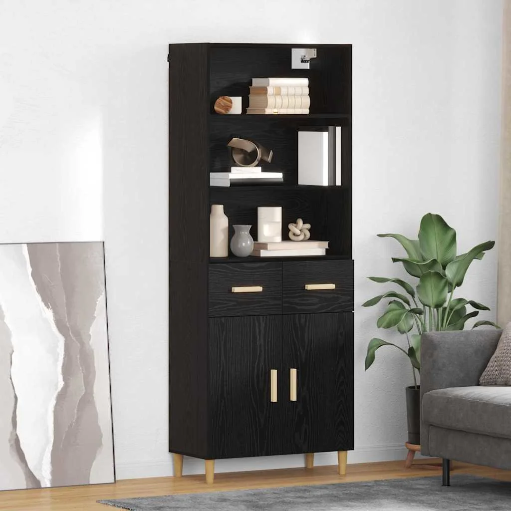 Magasfiú fiókkal Fekete tölgy 69,5 x 34 x 180 cm Faanyag