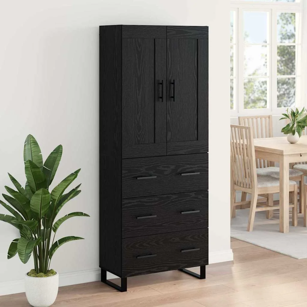 Magasfiú fiókkal Fekete tölgy 69,5 x 34 x 180 cm Faanyag