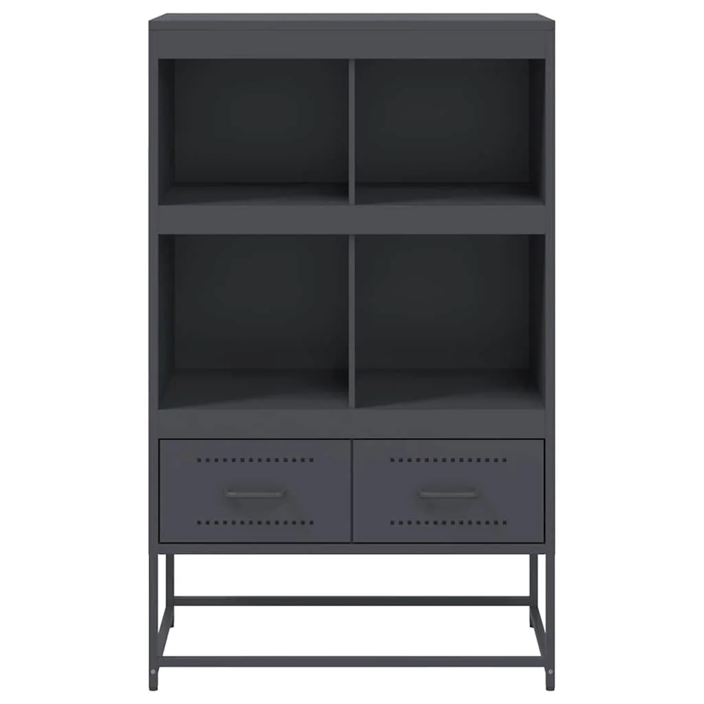 Antracitszürke acél magasszekrény 68x39x111,5 cm