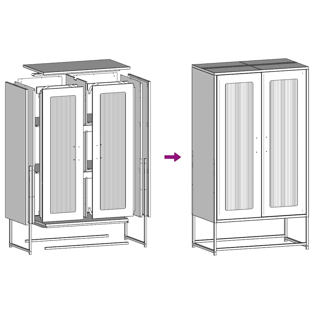 Highboard rózsaszín 68x39x123 cm Acél