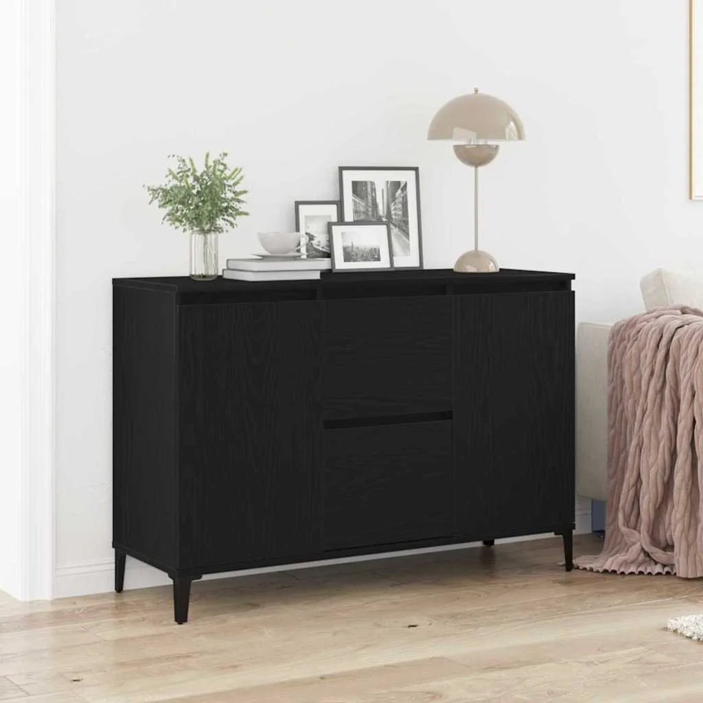 Fekete Tölgy Oldalszekrény 104x35x70 cm Műszaki Fa