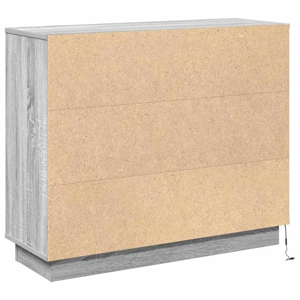 LED tálaló Szürke Sonoma 90 x 32 x 75 cm Faanyag