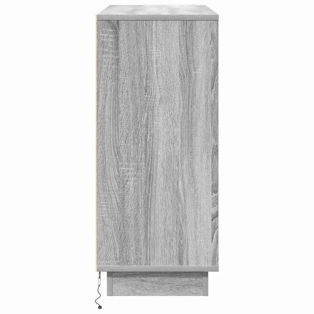 LED tálaló Szürke Sonoma 90 x 32 x 75 cm Faanyag