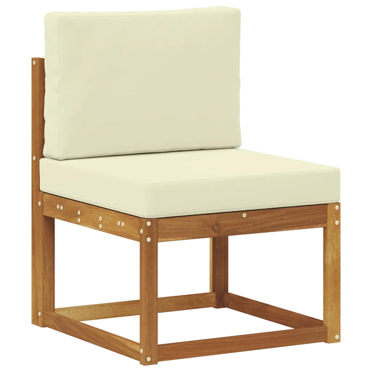 Kanapé Szett 8 pcs Természetes és krémszínű Tömör Akácfa