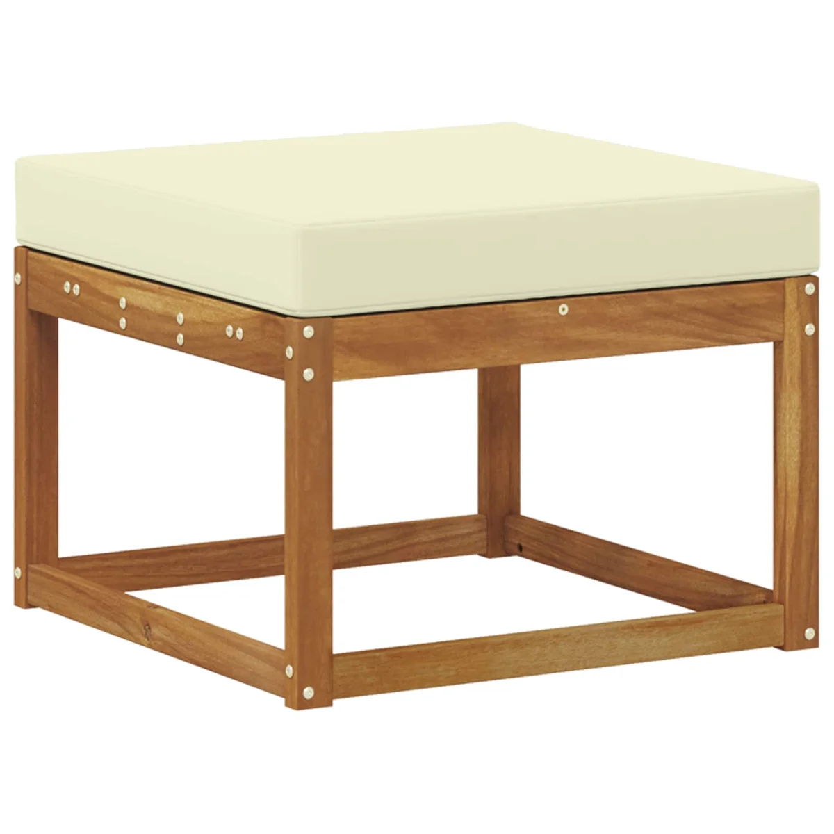 Kanapé Szett 8 pcs Természetes és krémszínű Tömör Akácfa