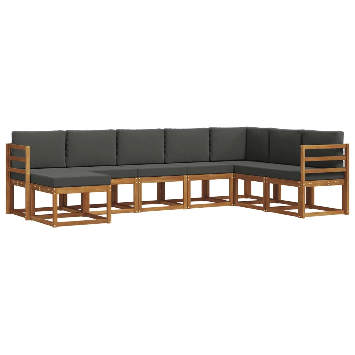 Kanapé Szett párnával 8 pcs Természetes és antracit