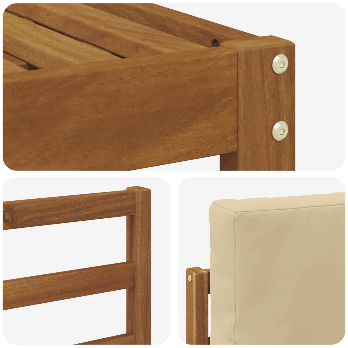 Kanapé Szett párnával 8 pcs Természetes és bézs