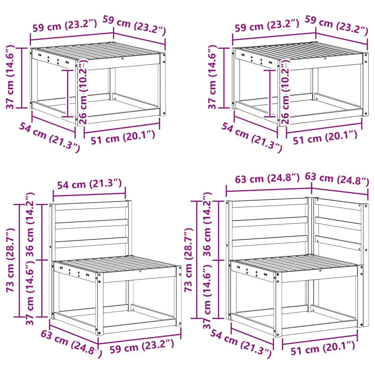 Kültéri kanapé szett 9 pcs Természetes Tömör Akácfa