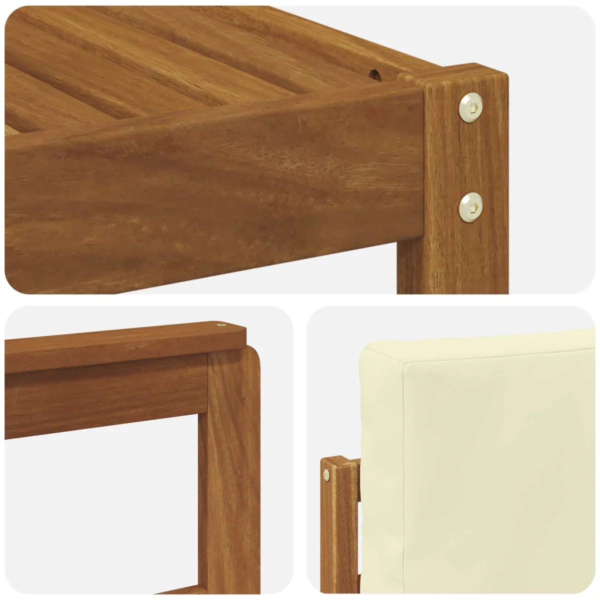 Kanapé Szett párnával 9 pcs Természetes és krémszínű