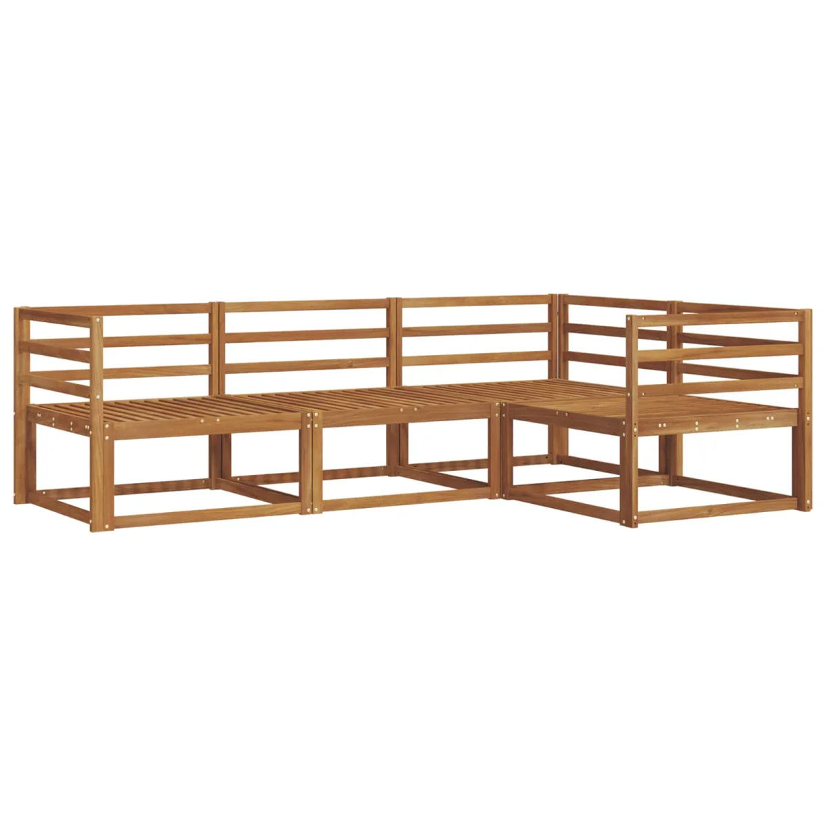 Kültéri kanapé szett 4 pcs Természetes Tömör Akácfa