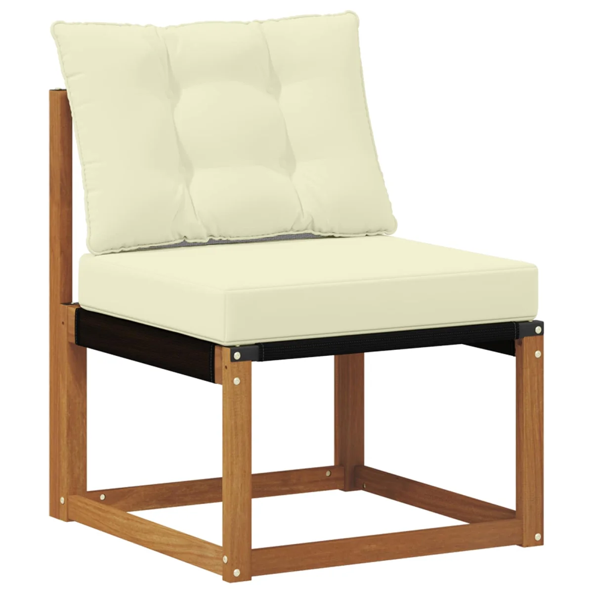 Kültéri kanapé szett párnával 5 pcs Természetes és krémszínű