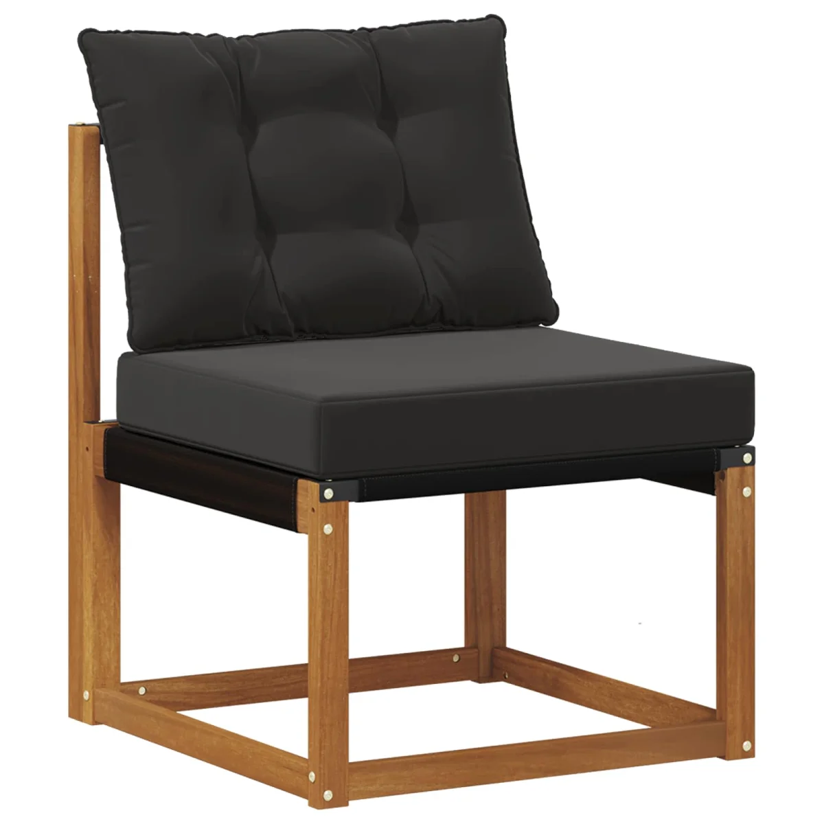 Kültéri kanapé szett párnával 5 pcs Természetes és fekete