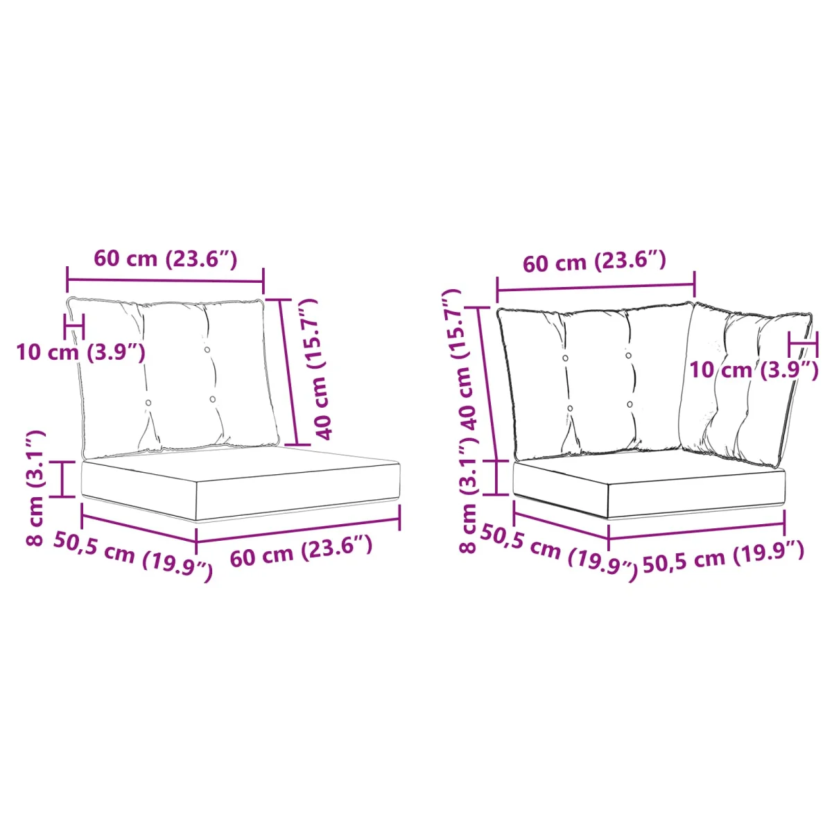 Kültéri kanapé szett párnával 5 pcs Természetes és fekete