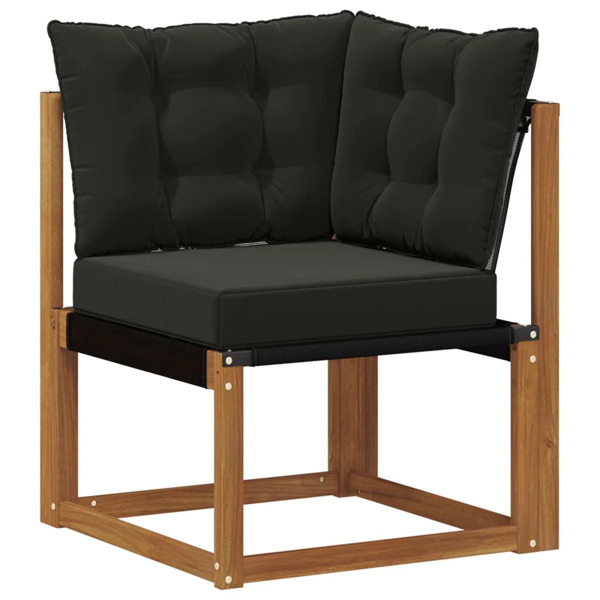 Kültéri kanapé szett párnával 5 pcs Természetes és fekete