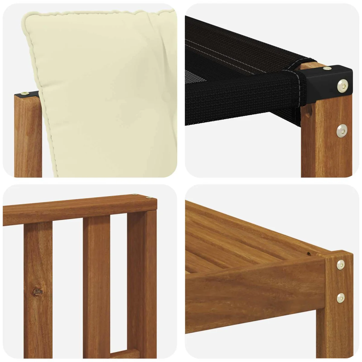 Kültéri kanapé szett párnával 7 pcs Természetes és krémszínű