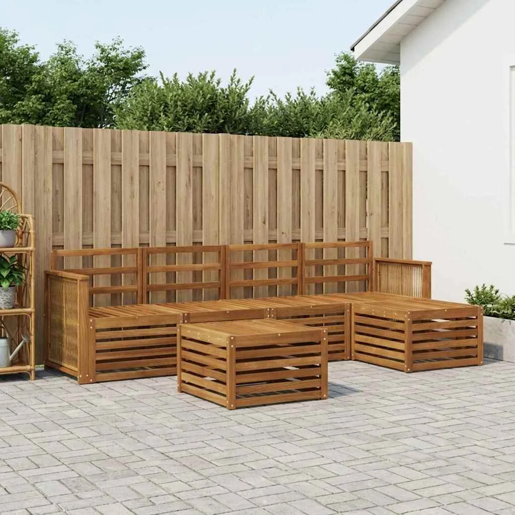 Kültéri kanapé szett 6 pcs Természetes