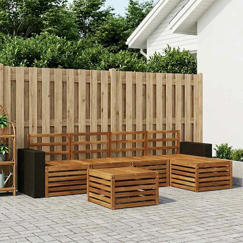 Kültéri kanapé szett 6 pcs Természetes