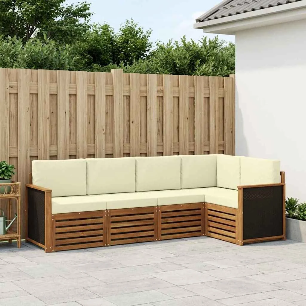 Szegmentált kanapé szett 4 pcs Természetes és krémszínű