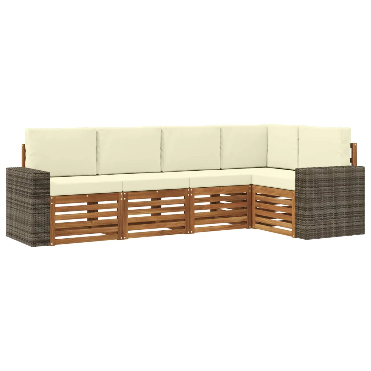 Szegmentált kanapé szett 5 pcs Természetes és krémszínű