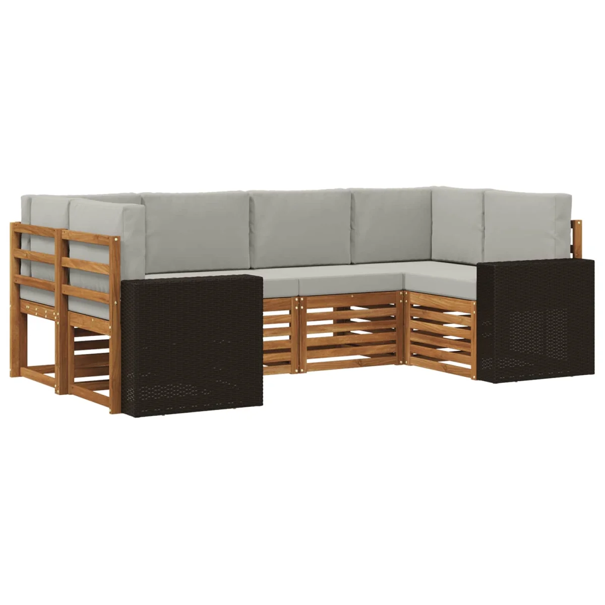 Szegmentált kanapé szett 6 pcs Természetes és Világosszürke