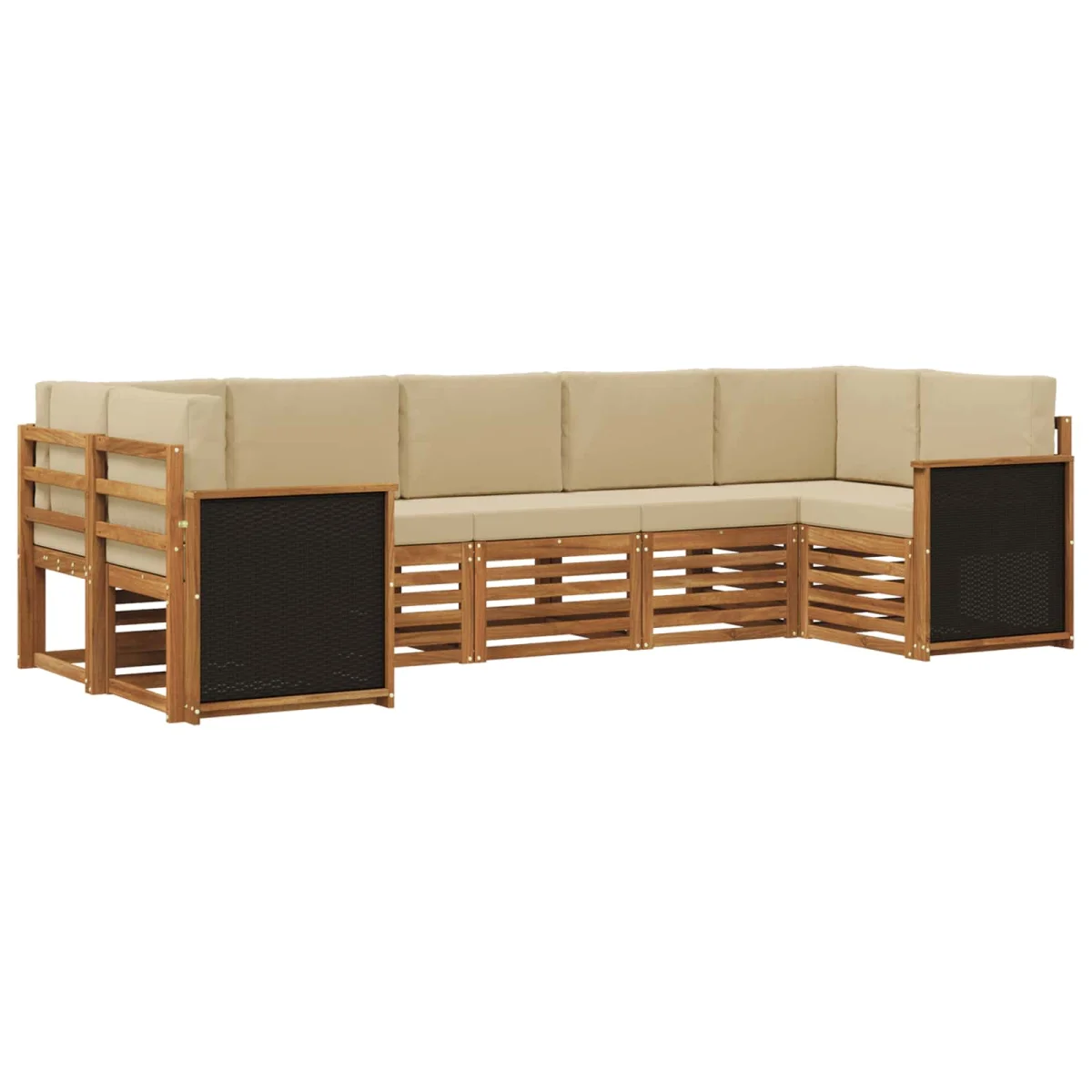 Szegmentált kanapé szett párnával 6 pcs Természetes
