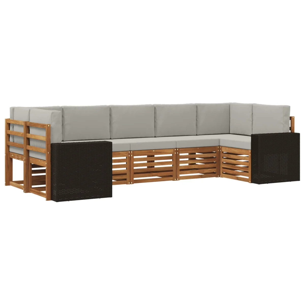 Szegmentált kanapé szett 7 pcs Természetes és Világosszürke