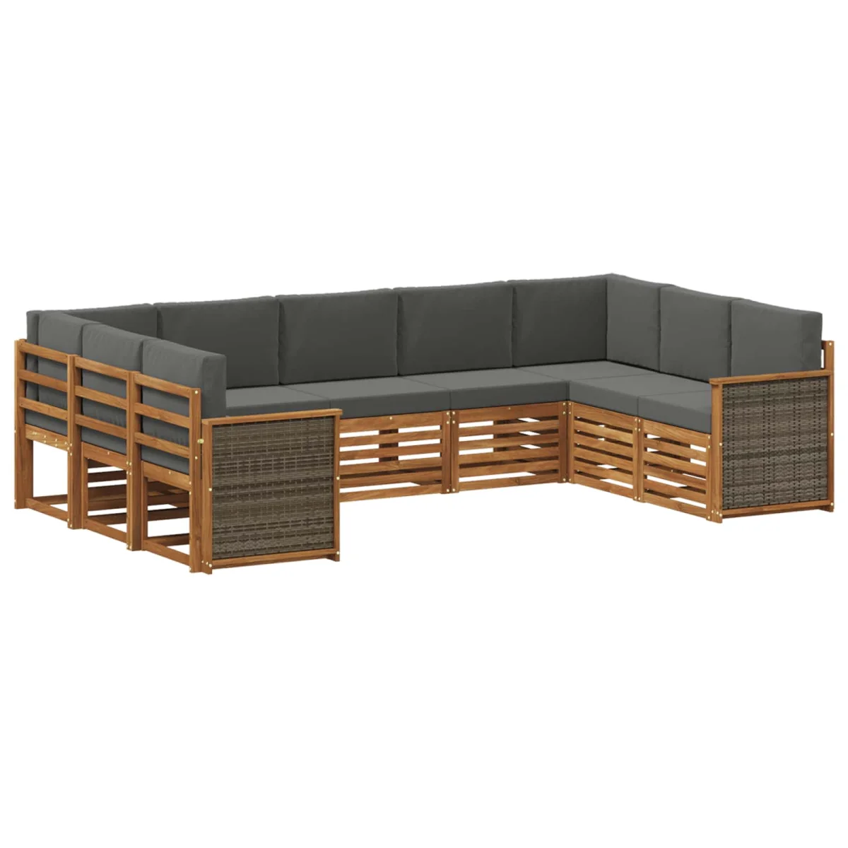 Szegmentált kanapé szett párnával 7 pcs Természetes és antracit