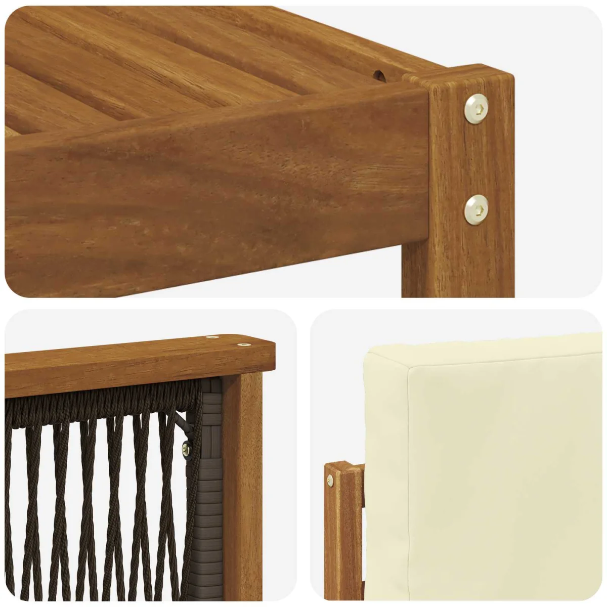 Kültéri kanapé szett 9 pcs Természetes és krémszínű Poliészter