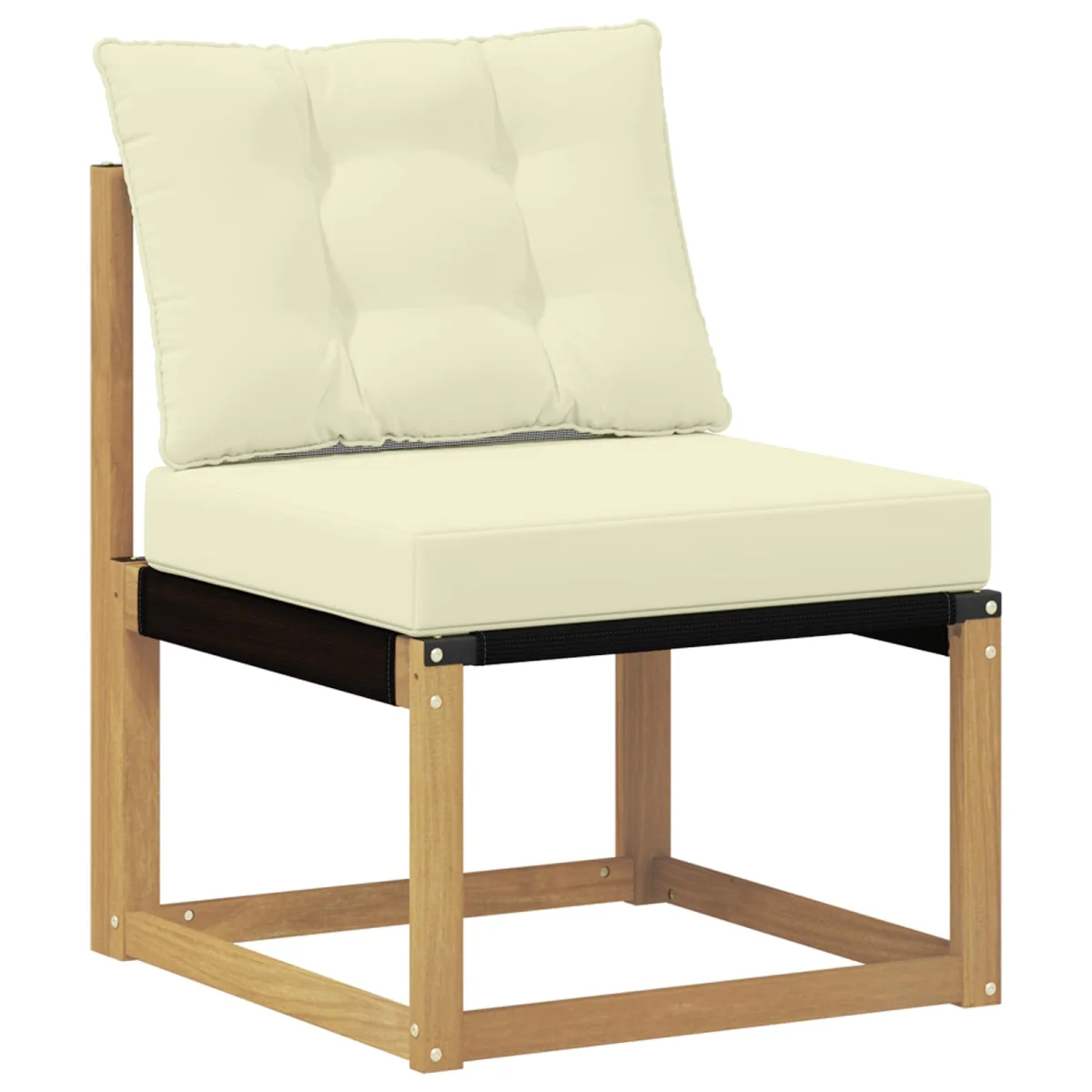 Kültéri kanapé szett párnával 4 pcs Fehér és Krém színű