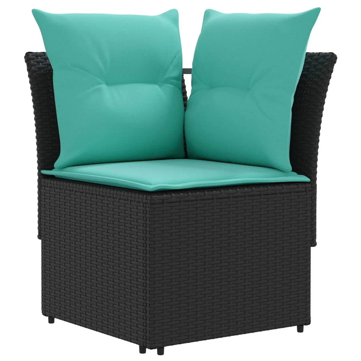 Bútor szettek párnával 5 pcs Fekete és Türkiz PE Rattan