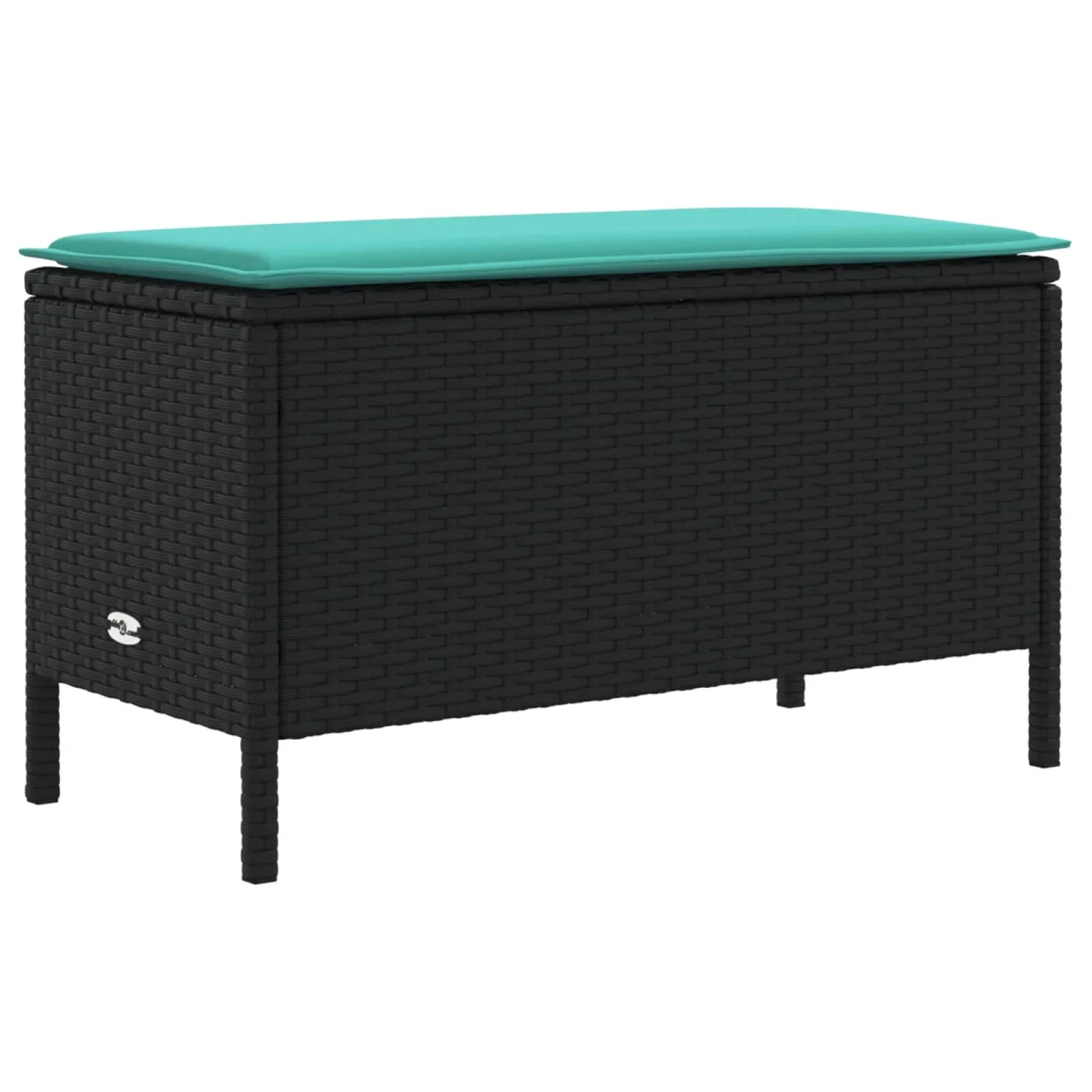 Bútor szettek párnával 7 pcs Fekete és Türkiz PE Rattan