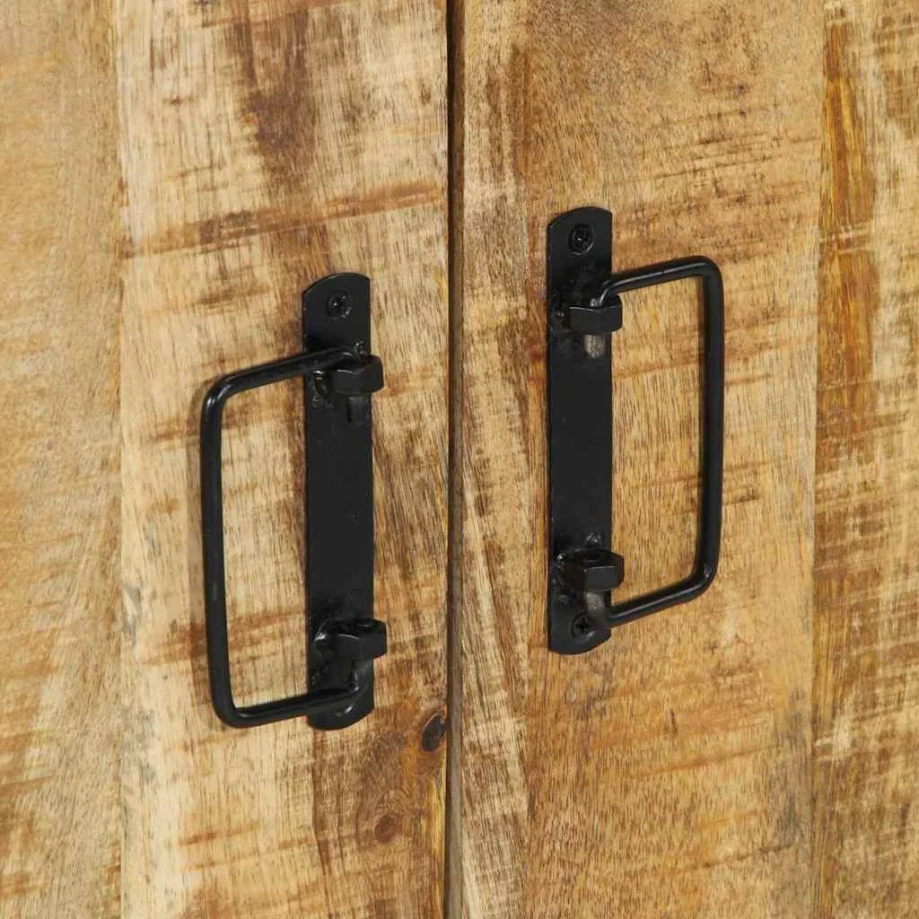 Cipőtartó Fekete 30x30x40 cm Tömör mangófa és Acél