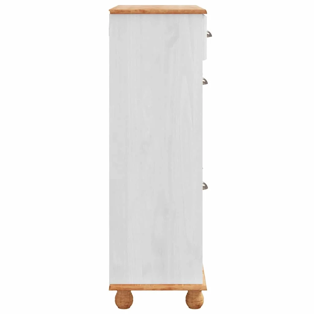 Cipőszekrény ASKIM Fehér 85x35x108 cm tömör fenyőből
