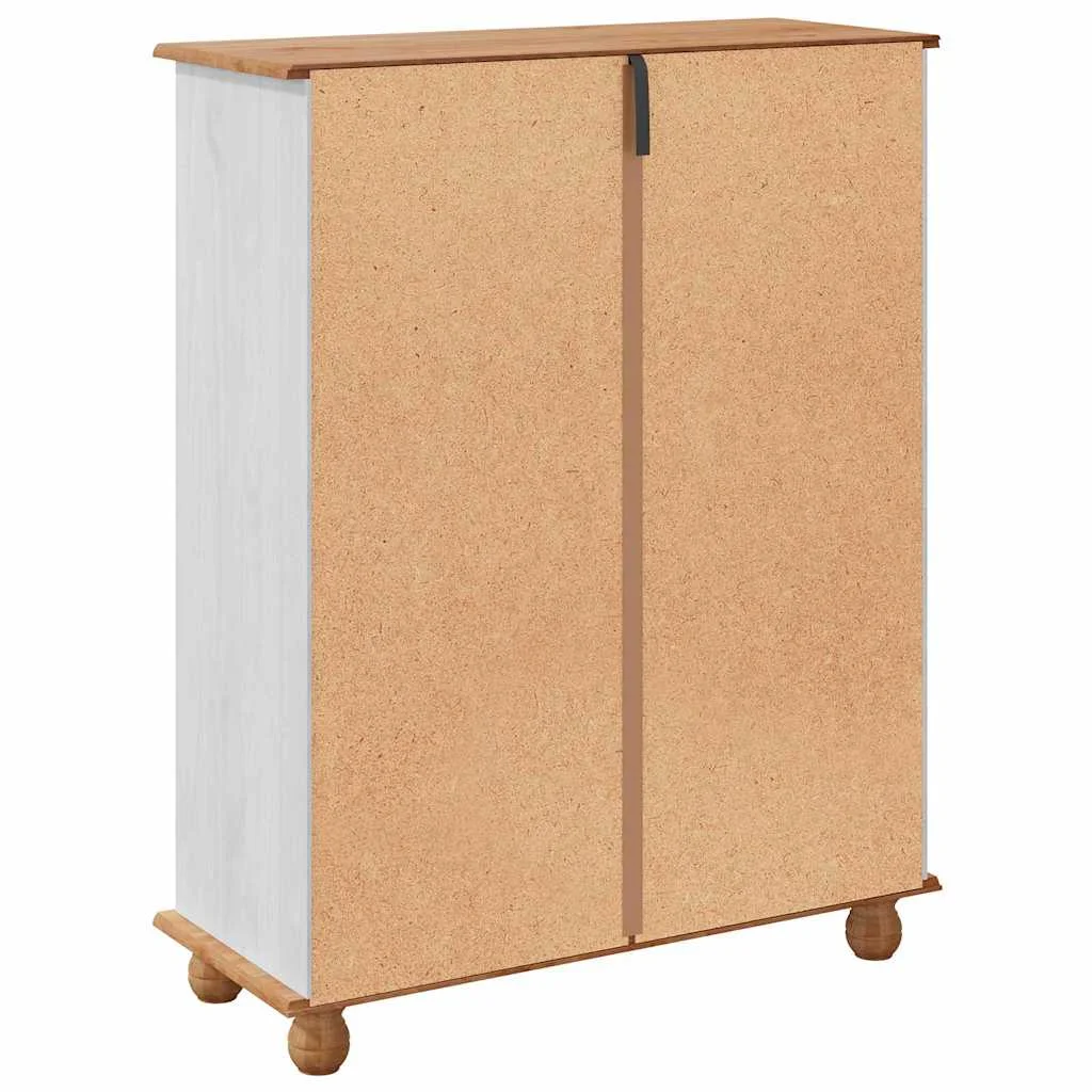 Cipőszekrény ASKIM Fehér 85x35x108 cm tömör fenyőből