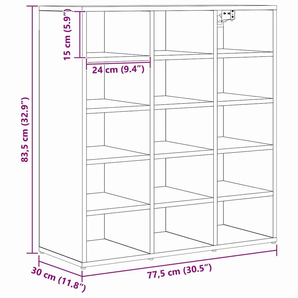 Cipősszekrény polcokkal Régi fa 77.5 x 30 x 83.5 cm Faanyag