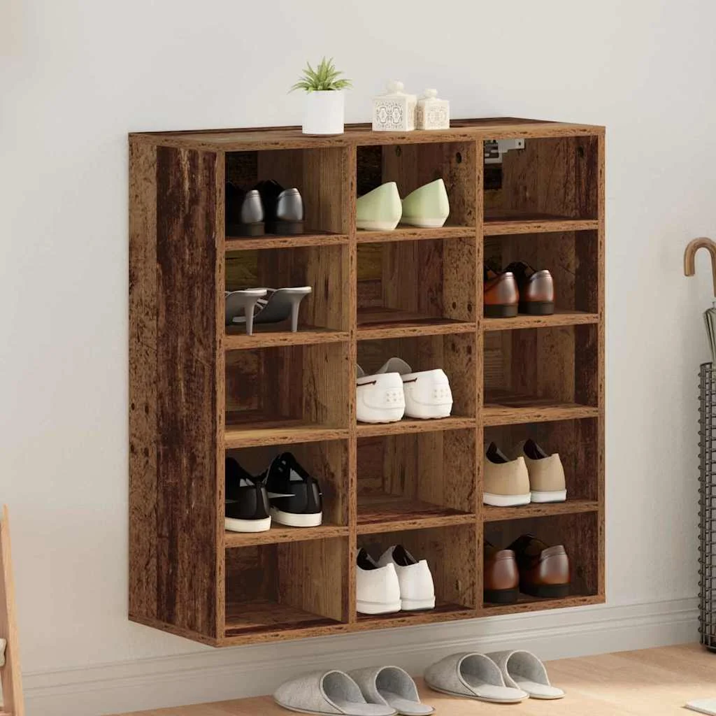 Cipősszekrény polcokkal Régi fa 77.5 x 30 x 83.5 cm Faanyag