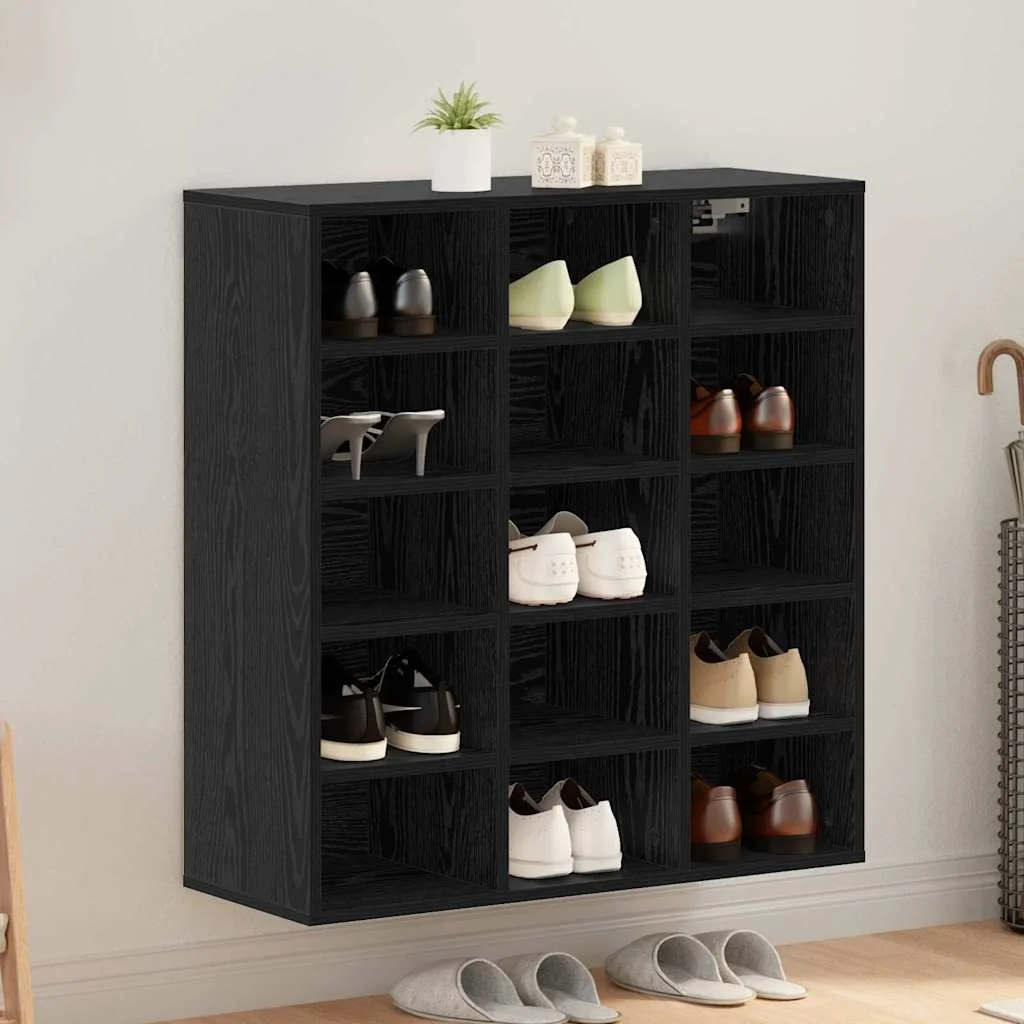 Cipősszekrény polcokkal Musta tammi 77.5 x 30 x 83.5 cm Faanyag