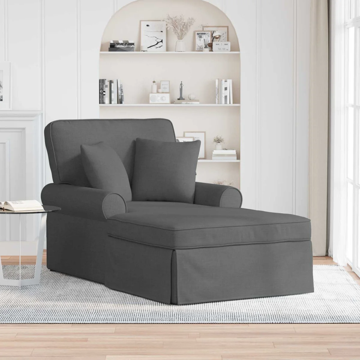 Fotel Loungba Szoknyával Sötétszürke 91 x 157 x 91 cm szövet
