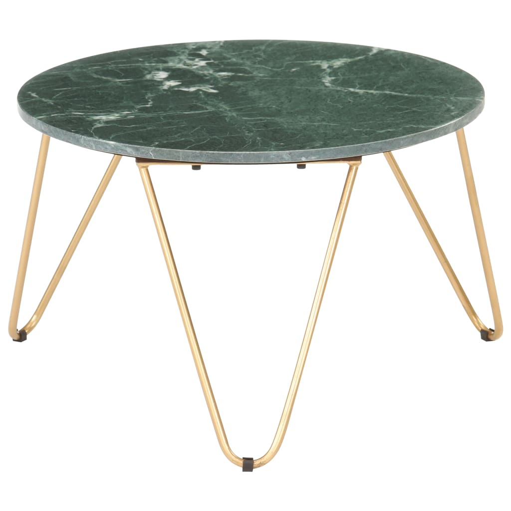 Zöld márvány textúrájú valódi kő dohányzóasztal 65 x 65 x 42 cm