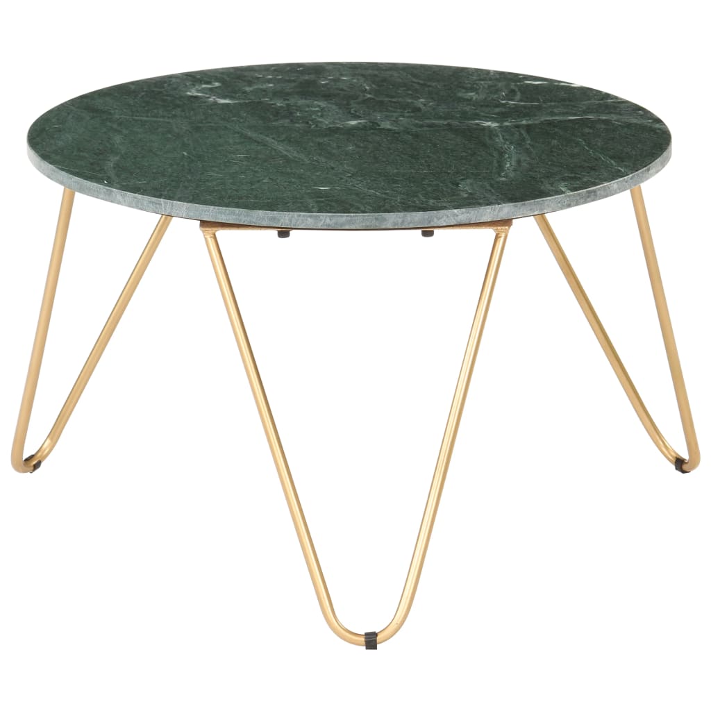 Zöld márvány textúrájú valódi kő dohányzóasztal 65 x 65 x 42 cm