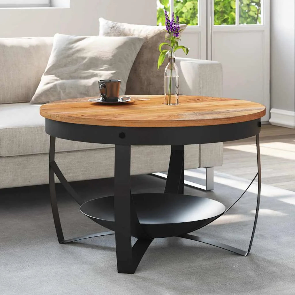 Tömör akácfa dohányzóasztal Ø68 x 43 cm