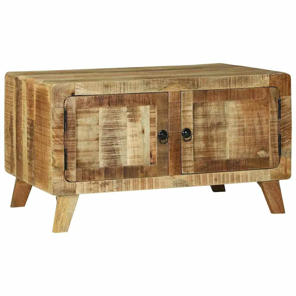 Dohányzóasztal 80x54x45 cm Tömör fa Durva mangó