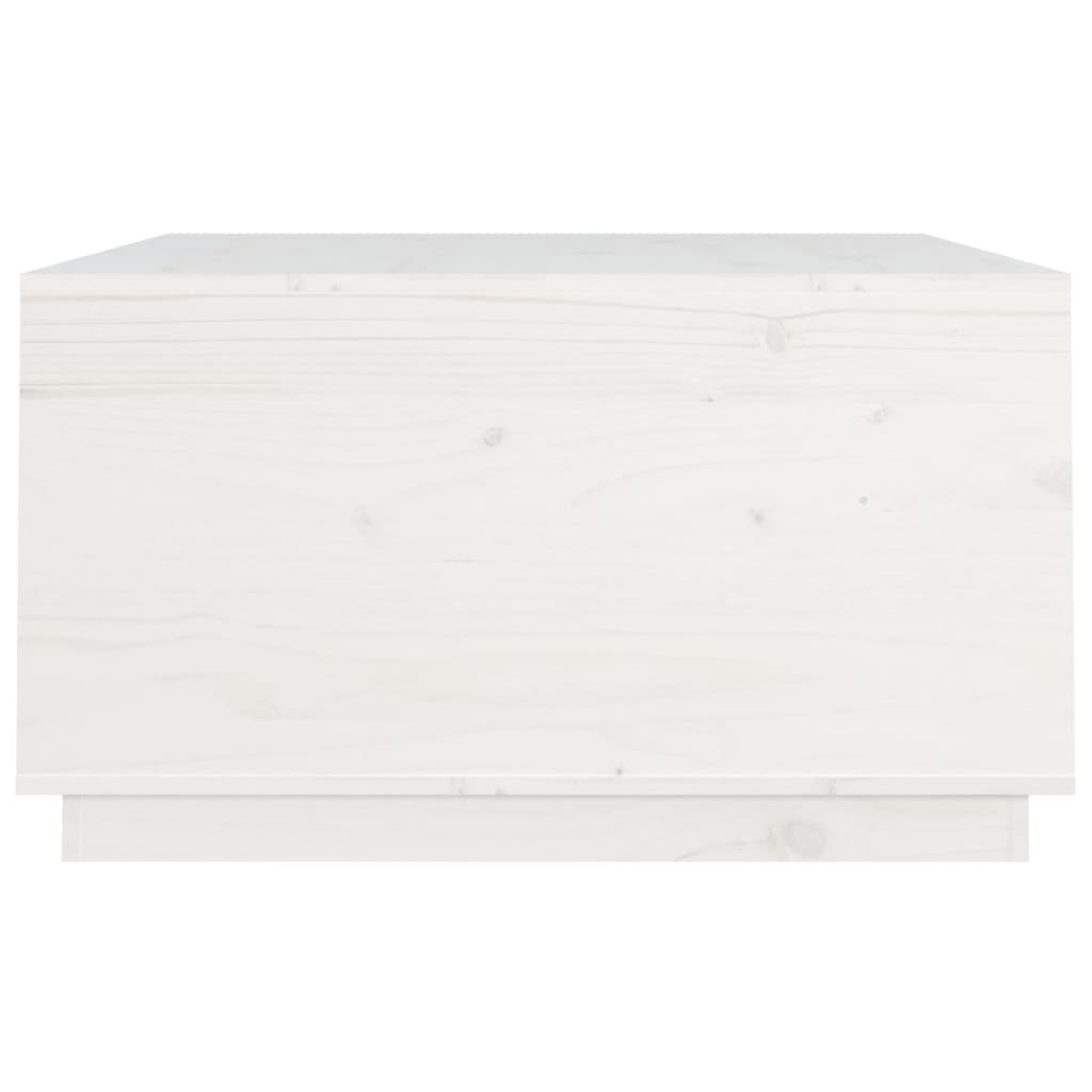 Fehér tömör fenyőfa dohányzóasztal 80x80x45 cm