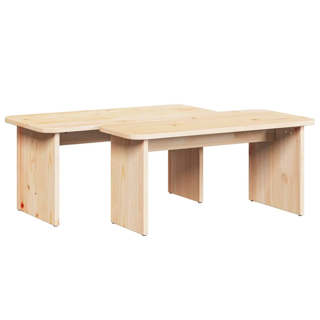 Dohányzóasztal 2 pcs Természetes 100 x 69 x 35.5 cm