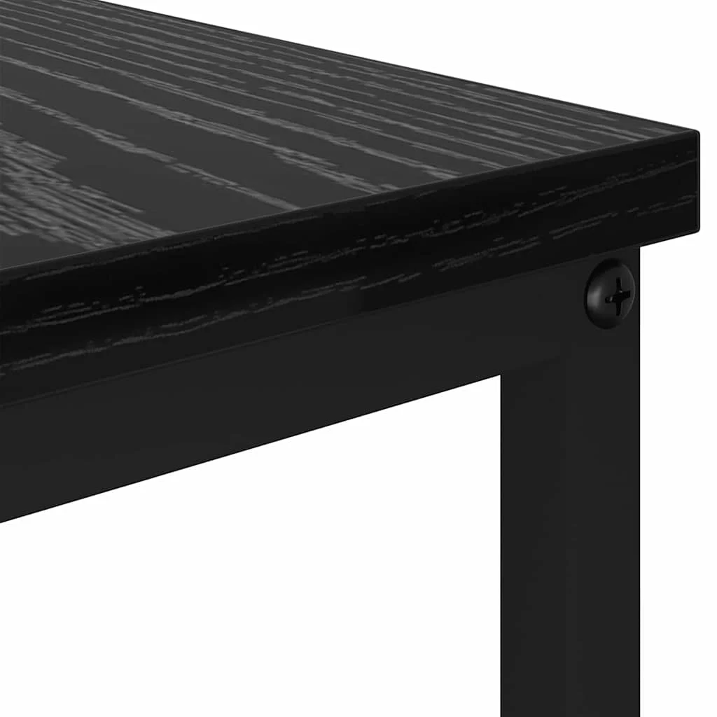 Dohányzóasztal fiókkal polcokkal tárolóval Musta tammi 100 x 51 x 45 cm Faanyag