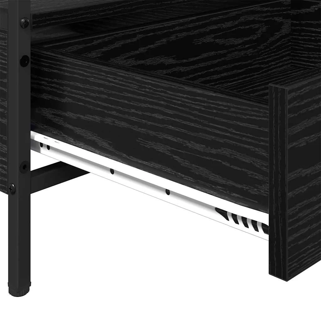Dohányzóasztal fiókkal polcokkal tárolóval Musta tammi 100 x 51 x 45 cm Faanyag