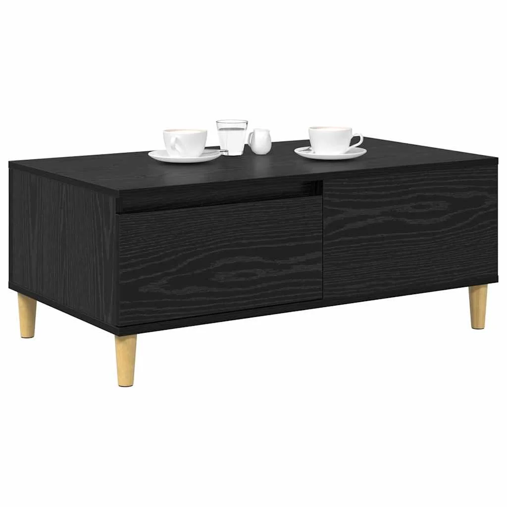 Dohányzóasztal fiókkal Fekete tölgy 90 x 50 x 35 cm Faanyag