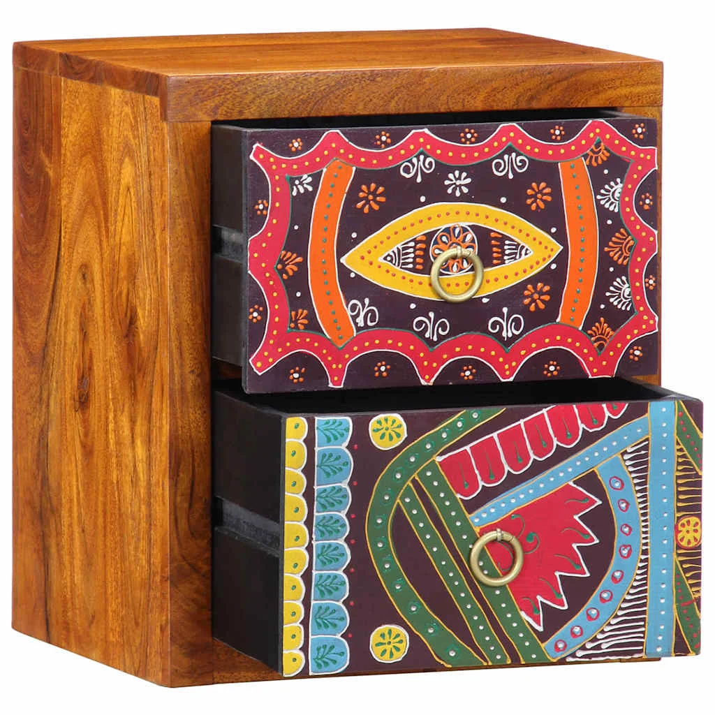 Éjjeliszekrény fiókkal 2 pcs Barna 35 x 30 x 40 cm tömör akácfa