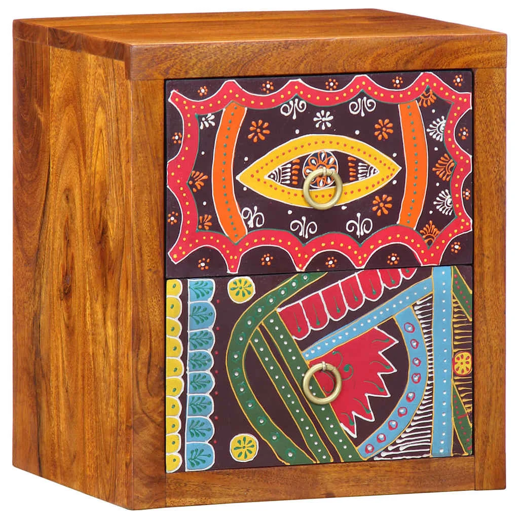 Éjjeliszekrény fiókkal 2 pcs Barna 35 x 30 x 40 cm tömör akácfa